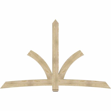 Ekena Millwork Davenport Rough Sawn Timber Gable Bracket, Douglas Fir, 108"W x 68"H x 4"D x 6"F, 15/12 Pitch GBW108X68X0406DAV00RDF